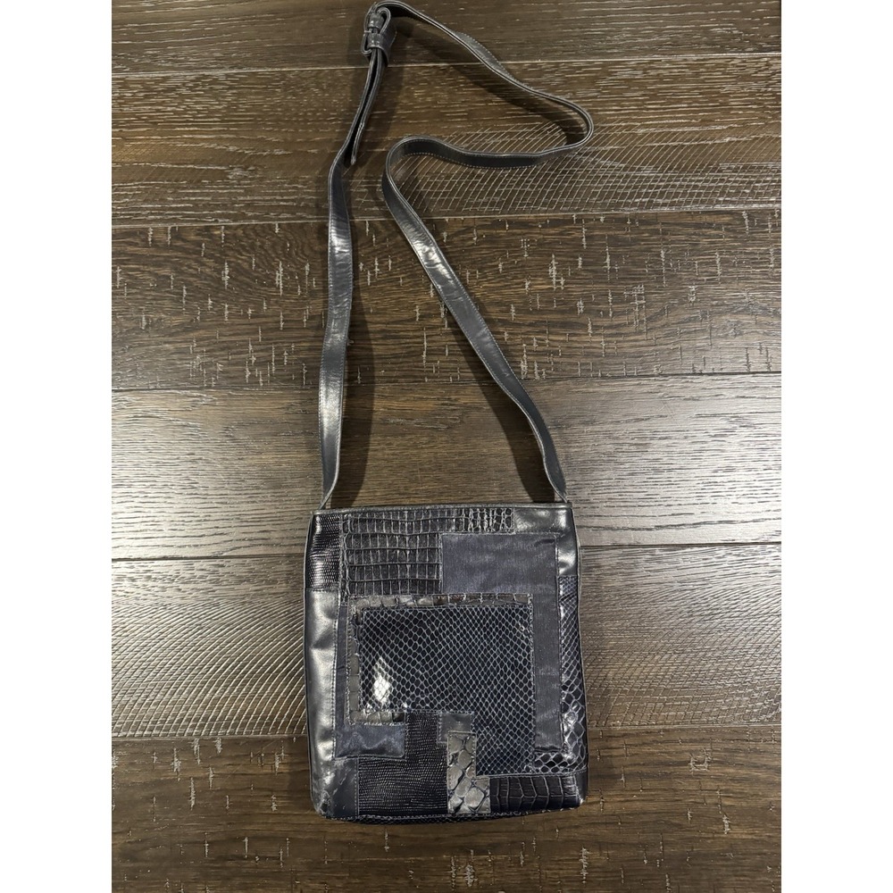 Sharif patchwork leather crossbody purse